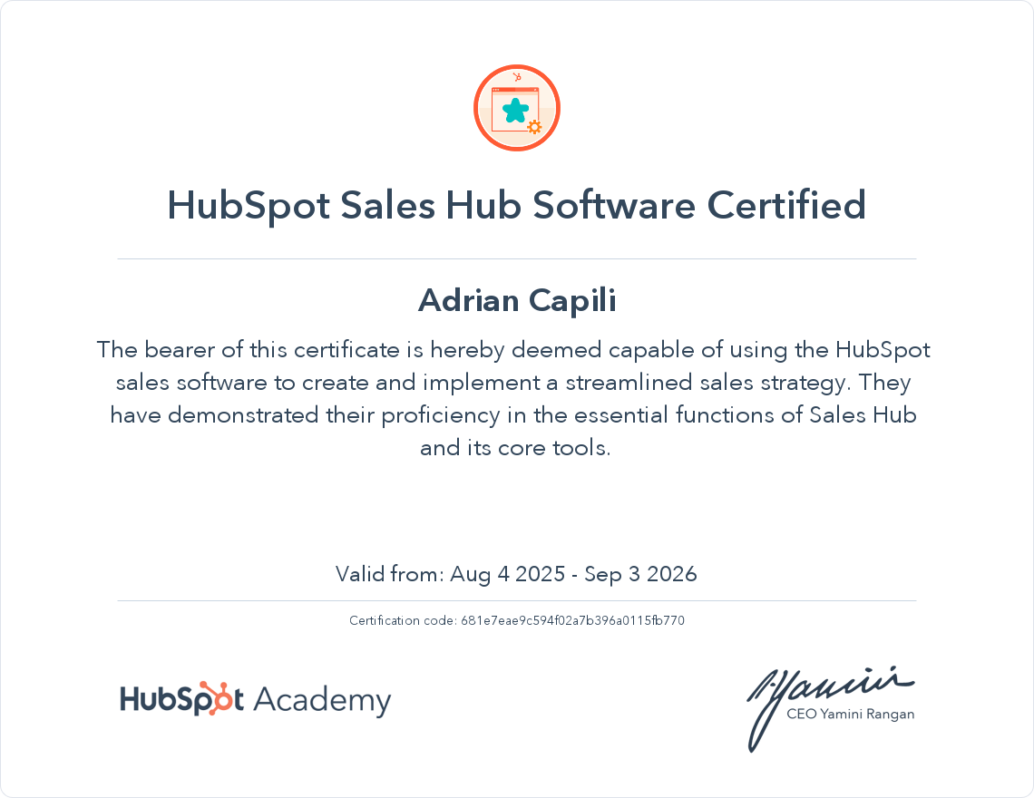 HubSpot Certification